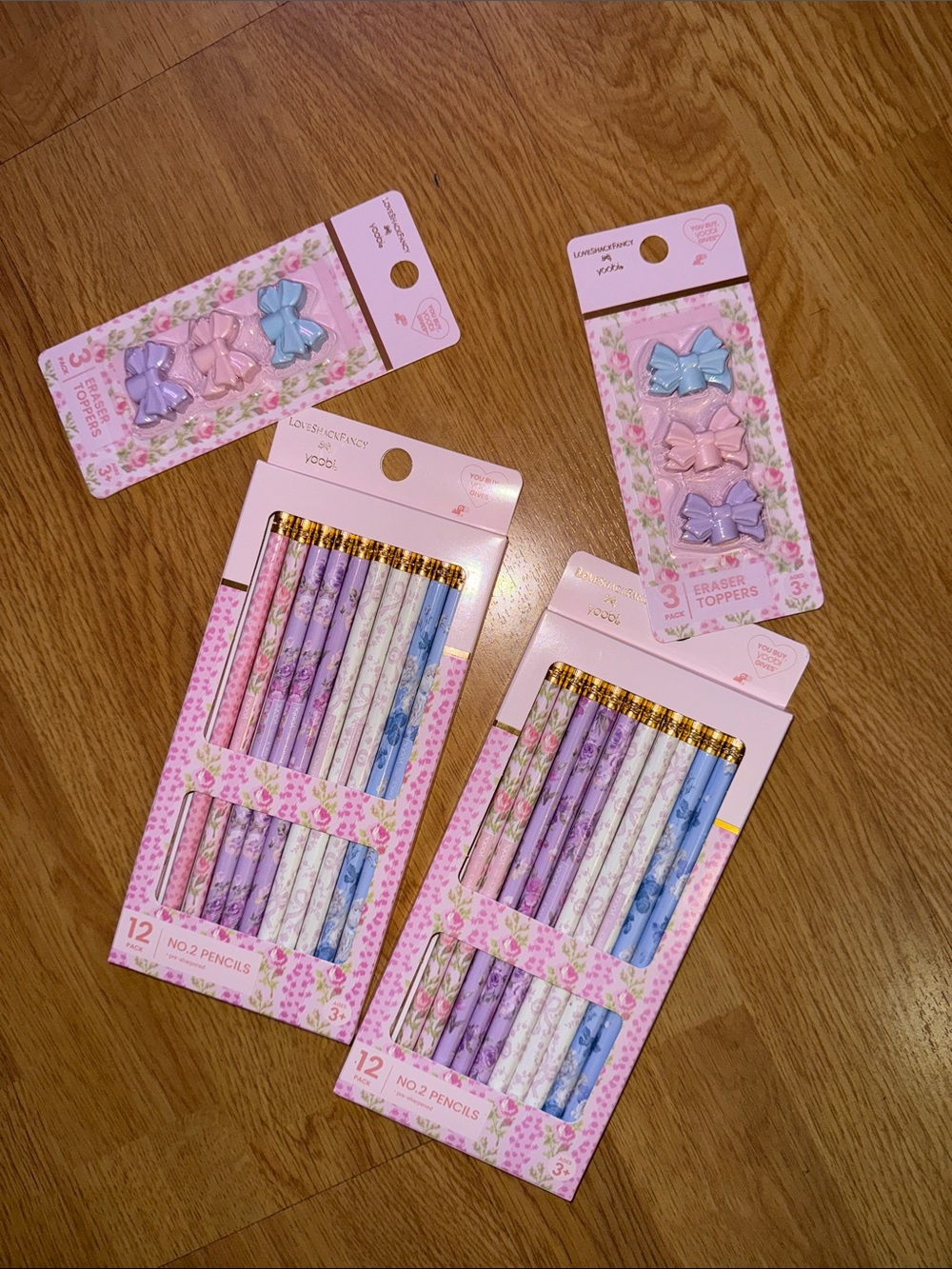 NWT LoveShackFancy x Yoobi x Target - Pencil and Eraser Topper Bundle